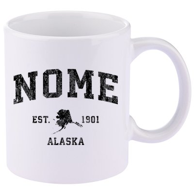 Nome Alaska Ak Vintage Established Sports Design 11oz C Handle Ceramic Mug