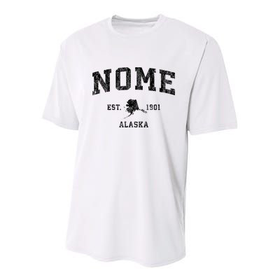 Nome Alaska Ak Vintage Established Sports Design Youth Performance Sprint T-Shirt