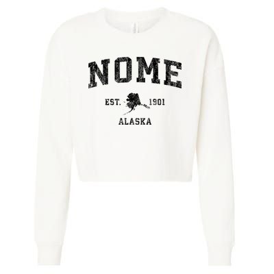 Nome Alaska Ak Vintage Established Sports Design Cropped Pullover Crew