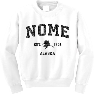 Nome Alaska Ak Vintage Established Sports Design Kids Sweatshirt