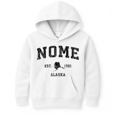 Nome Alaska Ak Vintage Established Sports Design Kids Hoodie