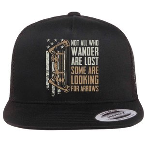 Not All Are Lost Some Looking For Arrows Bow Funny Archery Flat Bill Trucker Hat