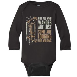 Not All Are Lost Some Looking For Arrows Bow Funny Archery Baby Long Sleeve Bodysuit