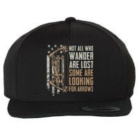 Not All Are Lost Some Looking For Arrows Bow Funny Archery Wool Snapback Cap