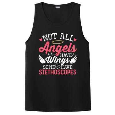 Not All Angels Have Wings Some Have Stethoscopes Funny Nurse Gift PosiCharge Competitor Tank