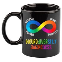 Neurodiversity Awareness ADHD Autism Dyslexia Tourette 11oz C Handle Ceramic Mug
