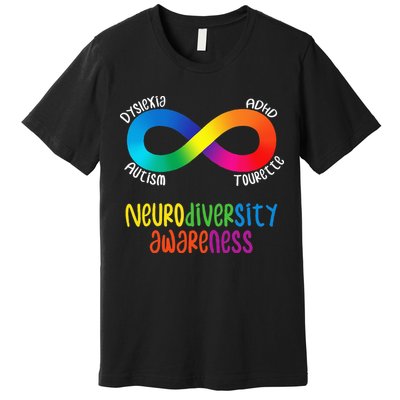 Neurodiversity Awareness ADHD Autism Dyslexia Tourette Premium T-Shirt