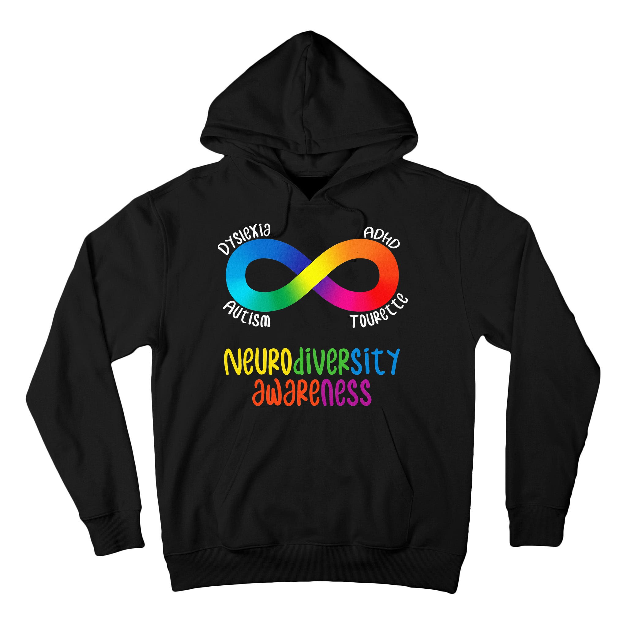Neurodiversity Awareness ADHD Autism Dyslexia Tourette Tall Hoodie
