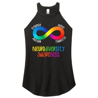 Neurodiversity Awareness ADHD Autism Dyslexia Tourette Women's Perfect Tri Rocker Tank