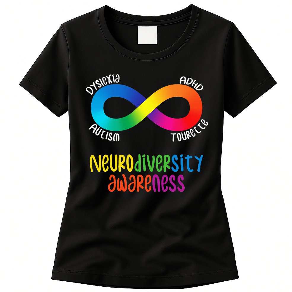 Neurodiversity Awareness ADHD Autism Dyslexia Tourette Womens T-Shirt