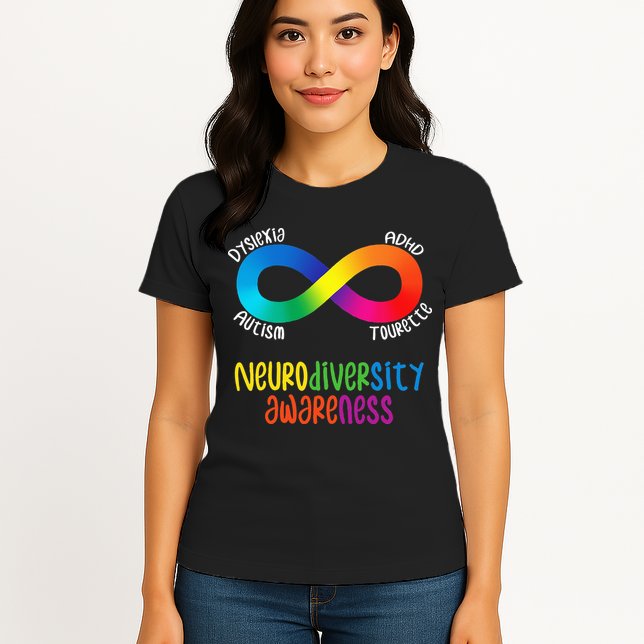 Neurodiversity Awareness ADHD Autism Dyslexia Tourette Womens T-Shirt