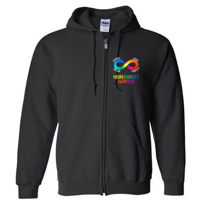 Neurodiversity Awareness ADHD Autism Dyslexia Tourette Full Zip Hoodie