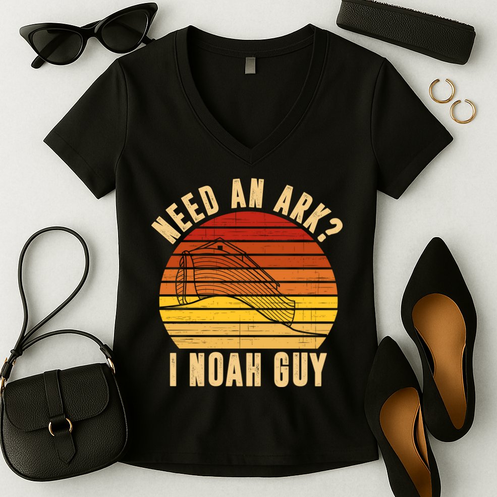 Need An Ark I Noah Guy Funny Christian Women's V-Neck T-Shirt