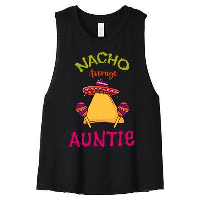 Nacho Average Auntie Mexican Cinco De Mayo Aunt Fiesta Women's Racerback Cropped Tank