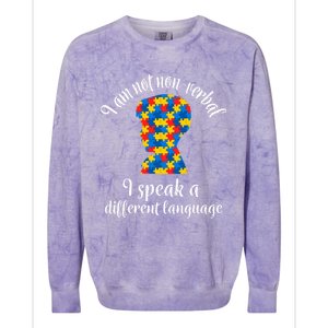 NonVerbal Autism Awareness Speech Problem Meaningful Gift Colorblast Crewneck Sweatshirt