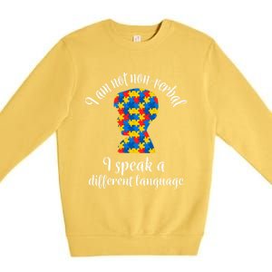 NonVerbal Autism Awareness Speech Problem Meaningful Gift Premium Crewneck Sweatshirt