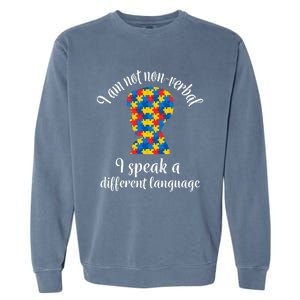 NonVerbal Autism Awareness Speech Problem Meaningful Gift Garment-Dyed Sweatshirt