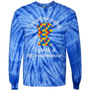 NonVerbal Autism Awareness Speech Problem Meaningful Gift Tie-Dye Long Sleeve Shirt