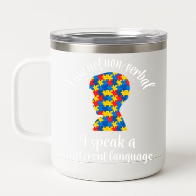 NonVerbal Autism Awareness Speech Problem Meaningful Gift 12 oz Stainless Steel Tumbler Cup