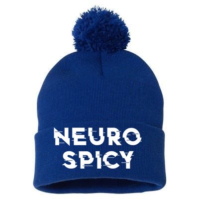 Neurospicy Adhd Autism Neurodiversity Neurodivergent Gift Pom Pom 12in Knit Beanie