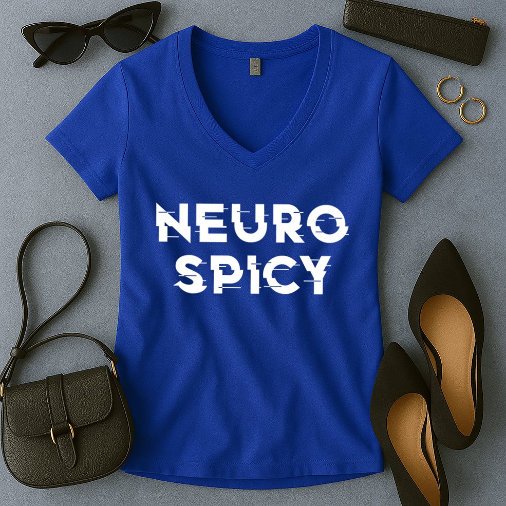 Neurospicy Adhd Autism Neurodiversity Neurodivergent Gift Women's V-Neck T-Shirt