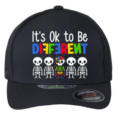 Neurodiversity Autism Awareness ItS Ok To Be Different Gift Flexfit Unipanel Trucker Cap