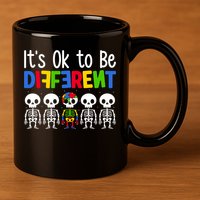 Neurodiversity Autism Awareness ItS Ok To Be Different Gift 11oz C Handle Ceramic Mug