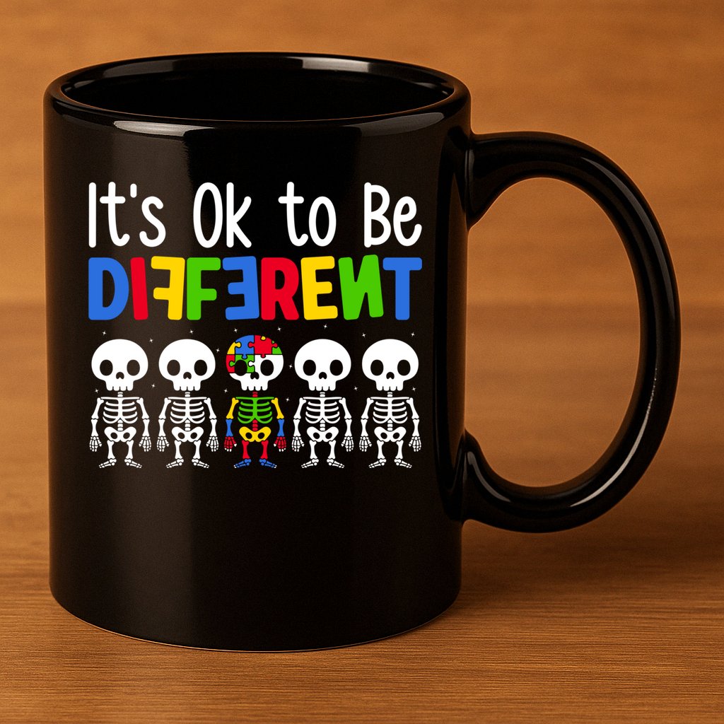 Neurodiversity Autism Awareness ItS Ok To Be Different Gift 11oz C Handle Ceramic Mug