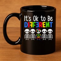 Neurodiversity Autism Awareness ItS Ok To Be Different Gift 11oz C Handle Ceramic Mug
