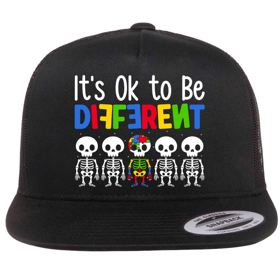 Neurodiversity Autism Awareness ItS Ok To Be Different Gift Flat Bill Trucker Hat