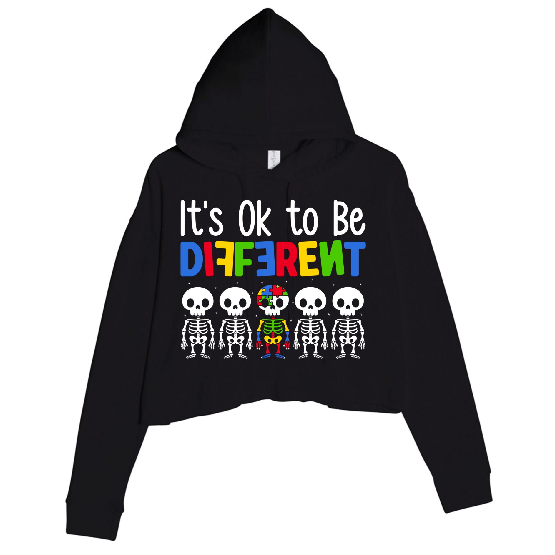 Neurodiversity Autism Awareness ItS Ok To Be Different Gift Crop Fleece Hoodie
