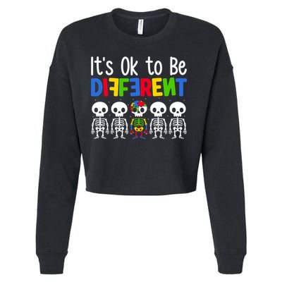 Neurodiversity Autism Awareness ItS Ok To Be Different Gift Cropped Pullover Crew