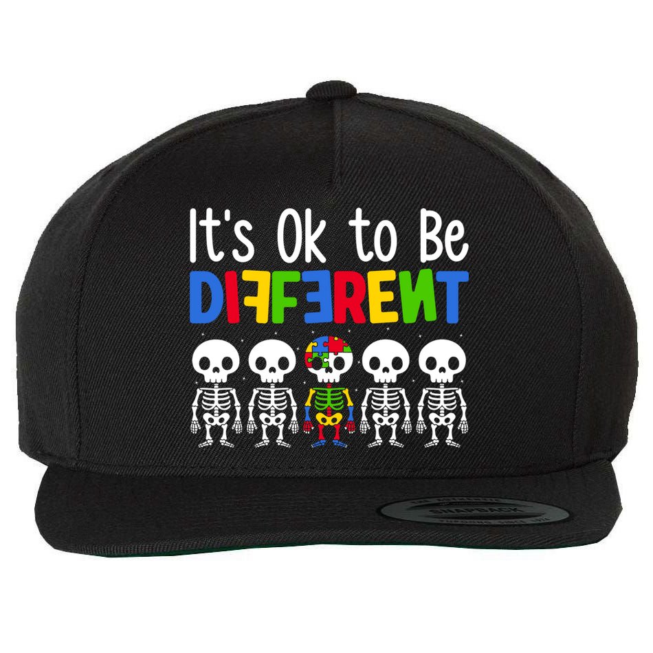 Neurodiversity Autism Awareness ItS Ok To Be Different Gift Wool Snapback Cap