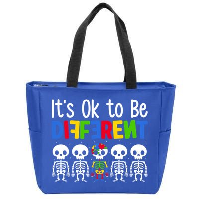 Neurodiversity Autism Awareness ItS Ok To Be Different Gift Zip Tote Bag