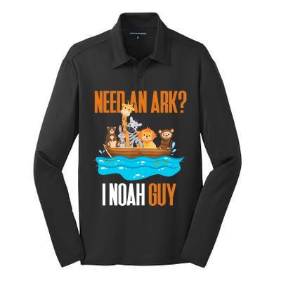 Need An Ark? I Noah Guy Pun Church Gift Silk Touch Performance Long Sleeve Polo