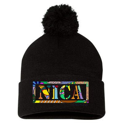 Nica Art Asi Somos Nicaragua Pom Pom 12in Knit Beanie