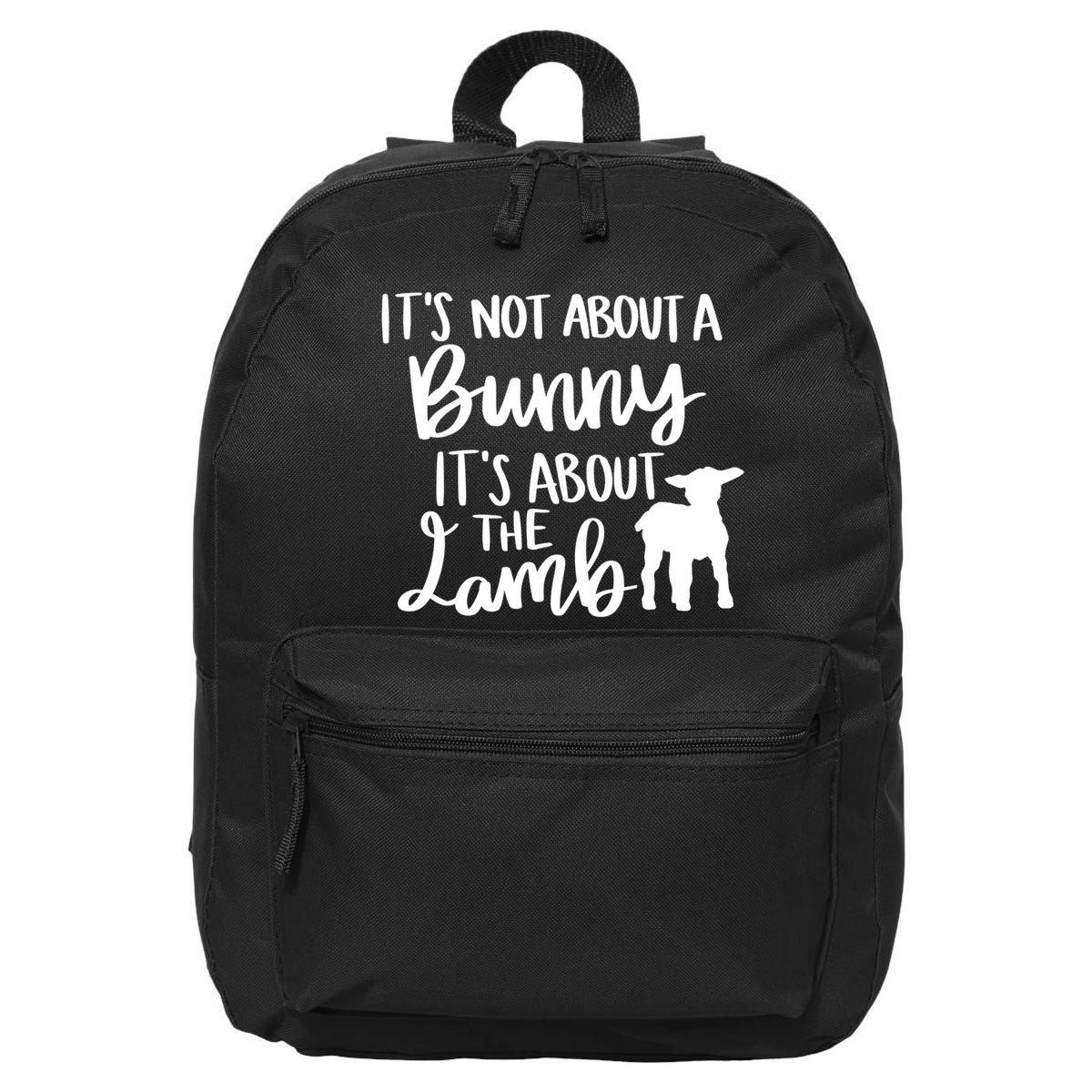 Not About A Bunny It's About The Lamb 16 in Basic Backpack