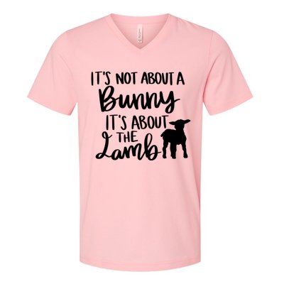 Not About A Bunny It's About The Lamb V-Neck T-Shirt
