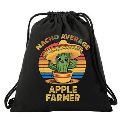 Nacho Average Apple Farmer Mexican Cinco De Mayo Farming Drawstring Bag