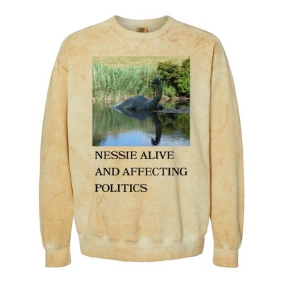 Nessie Alive And Affecting Politics Colorblast Crewneck Sweatshirt