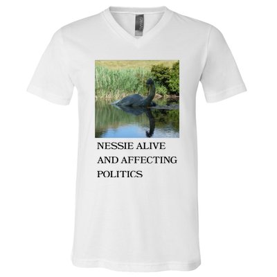 Nessie Alive And Affecting Politics V-Neck T-Shirt