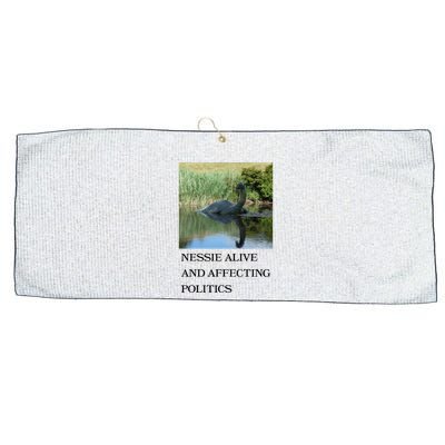 Nessie Alive And Affecting Politics Large Microfiber Waffle Golf Towel