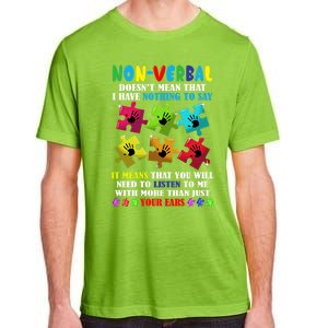 Nonverbal Autism Awareness Neurodiversity Acceptance Gift Adult ChromaSoft Performance T-Shirt