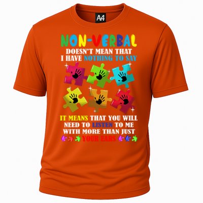 Nonverbal Autism Awareness Neurodiversity Acceptance Gift Cooling Performance Crew T-Shirt