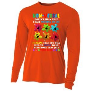 Nonverbal Autism Awareness Neurodiversity Acceptance Gift Cooling Performance Long Sleeve Crew