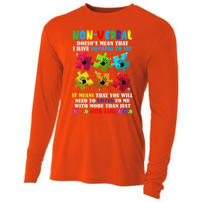 Nonverbal Autism Awareness Neurodiversity Acceptance Gift Cooling Performance Long Sleeve Crew