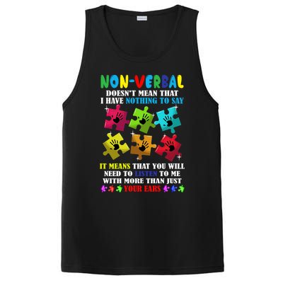 Nonverbal Autism Awareness Neurodiversity Acceptance Gift PosiCharge Competitor Tank