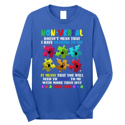 Nonverbal Autism Awareness Neurodiversity Acceptance Gift Long Sleeve Shirt