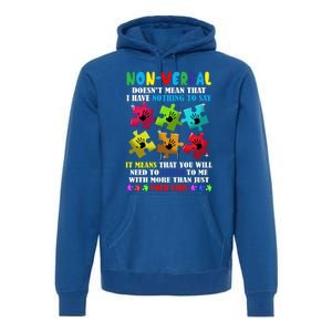 Nonverbal Autism Awareness Neurodiversity Acceptance Gift Premium Hoodie