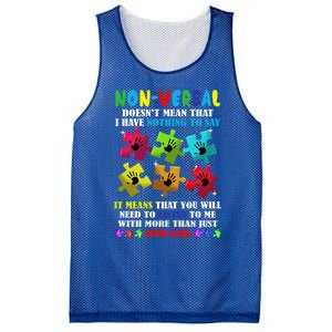 Nonverbal Autism Awareness Neurodiversity Acceptance Gift Mesh Reversible Basketball Jersey Tank